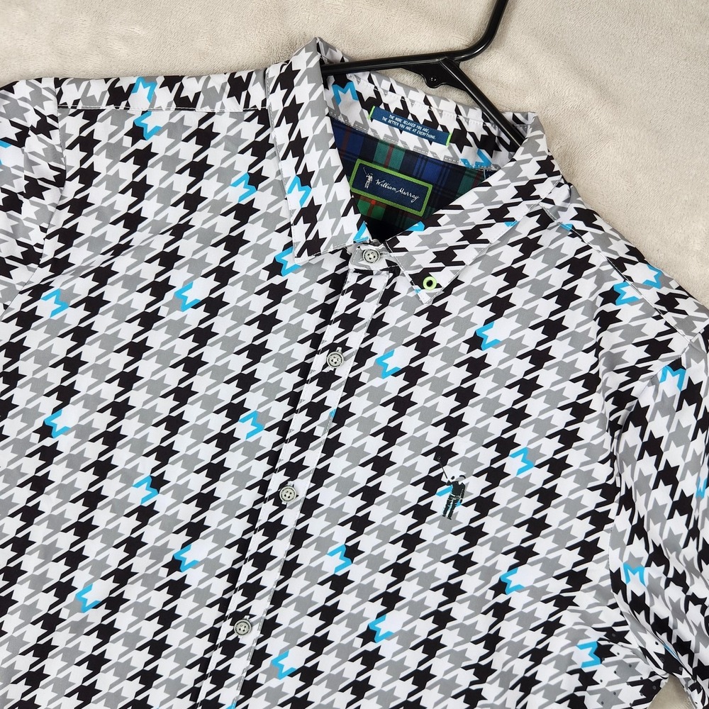 William Murray Shirt Mens Large Multicolor Houndstooth Long Sleeve Button Up